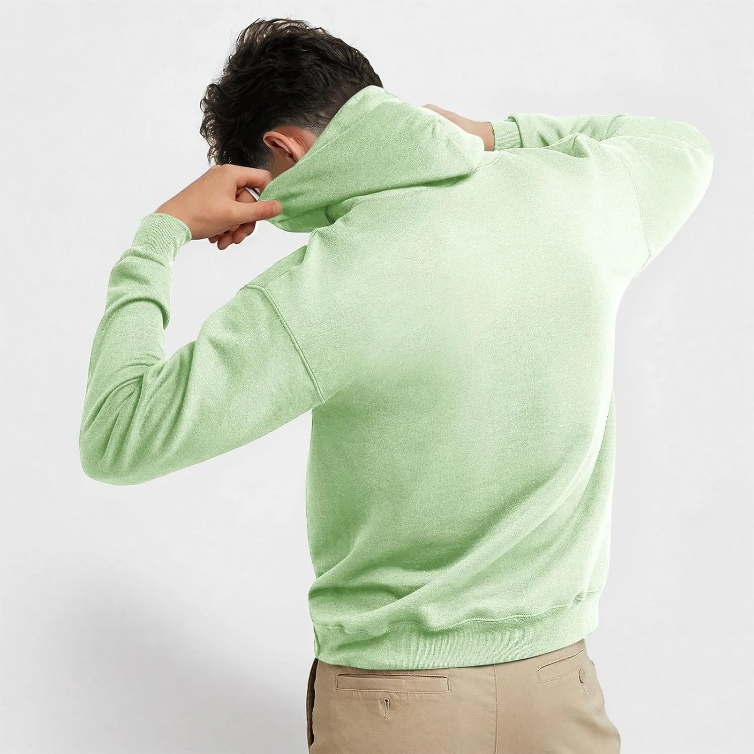 Xiaojmake Fleece Hoodies Pullover for Men Men's Hooded Gym Sweatshirts Long Sleeve Casual Cotton Hoodie Solid with Pockets