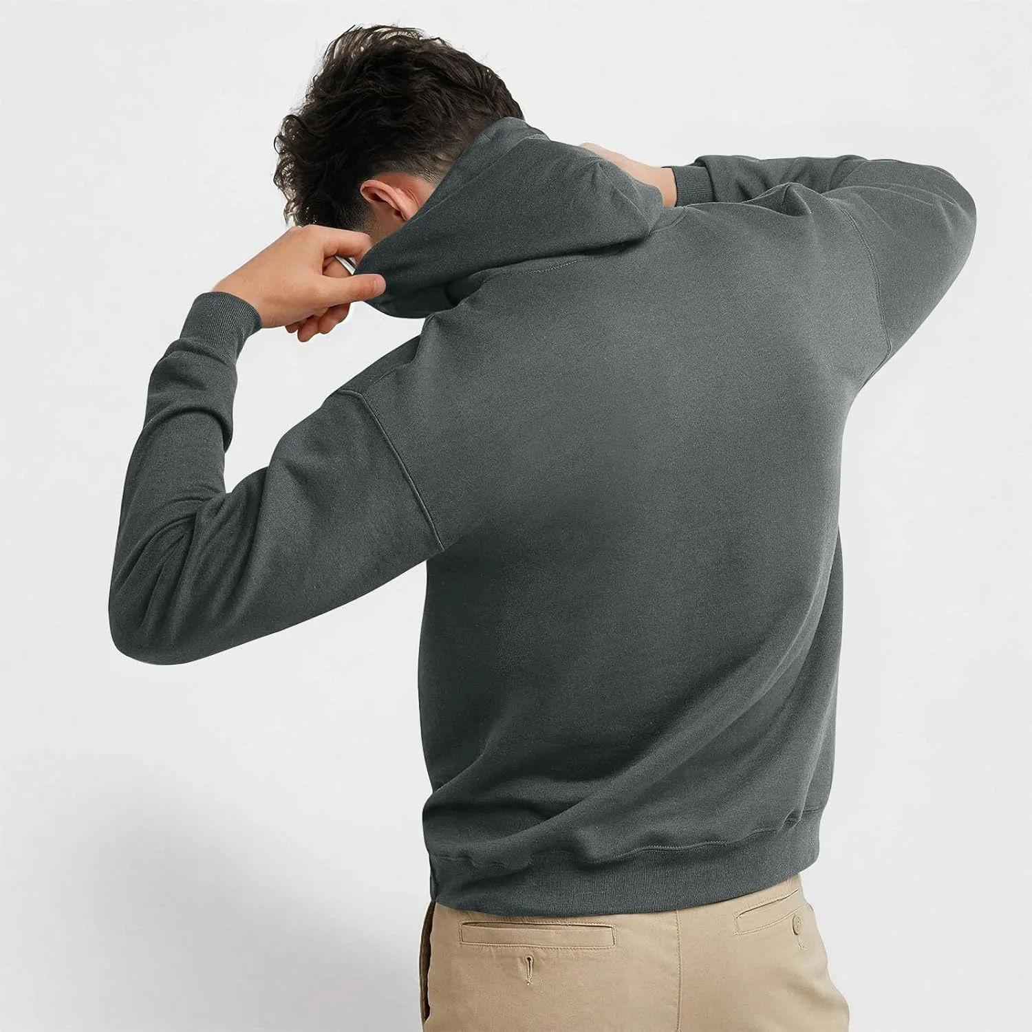 Xiaojmake Fleece Hoodies Pullover for Men Men's Hooded Gym Sweatshirts Long Sleeve Casual Cotton Hoodie Solid with Pockets