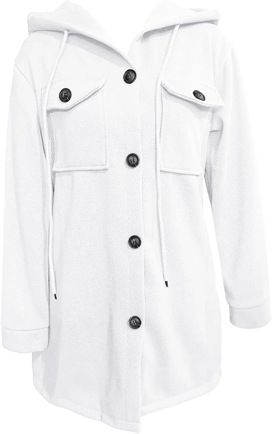 XOWRTE Womens Jackets Casual Single Breasted Hooded Jacket Lapel Neck Long Sleeve Solid Color Trench Coat for Women 2024