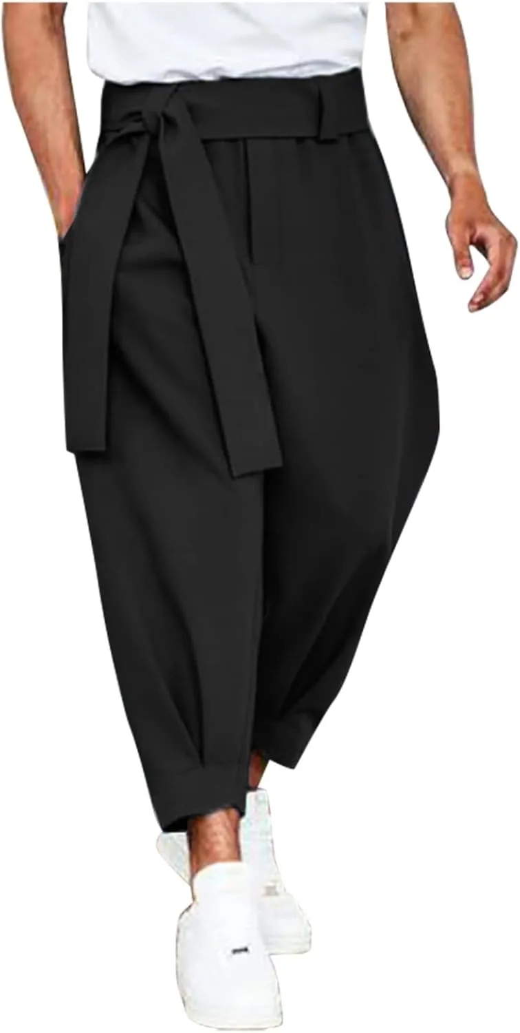 Ymosrh Men's Pants Cropped Slim Fit Dress Pants Tapered Ankle Casual Dress Pants Suit Men's, S-3XL