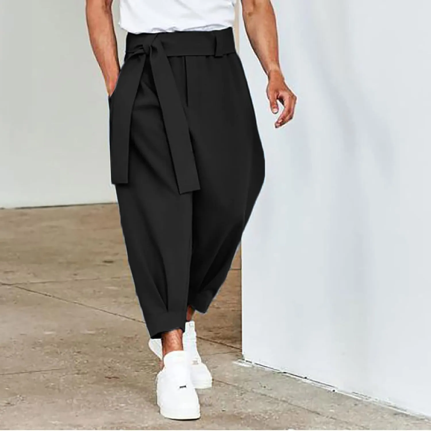 Ymosrh Men's Pants Cropped Slim Fit Dress Pants Tapered Ankle Casual Dress Pants Suit Men's, S-3XL