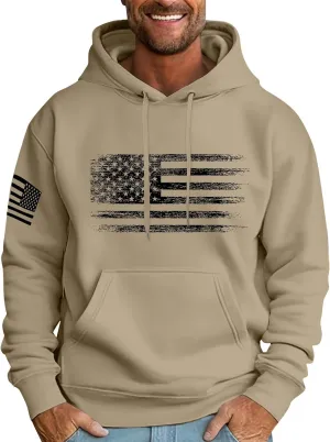 Ymosrh Men's Patriotic Hoodies USA Flag Print Hoodie Unisex Hooded Sweatshirt Pullover Casual Fashion Hoodies, M-6XL