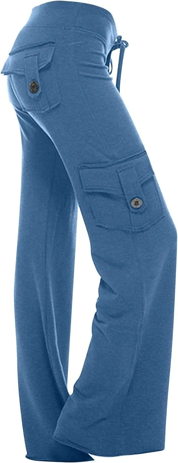 Yoga Flare Leggings for Women High Waisted Yoga Casual Pants Workout Leggings Cargo with Pockets Bootcut Yoga Pants