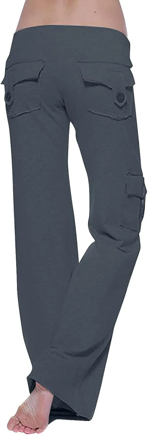 Yoga Flare Leggings for Women High Waisted Yoga Casual Pants Workout Leggings Cargo with Pockets Bootcut Yoga Pants