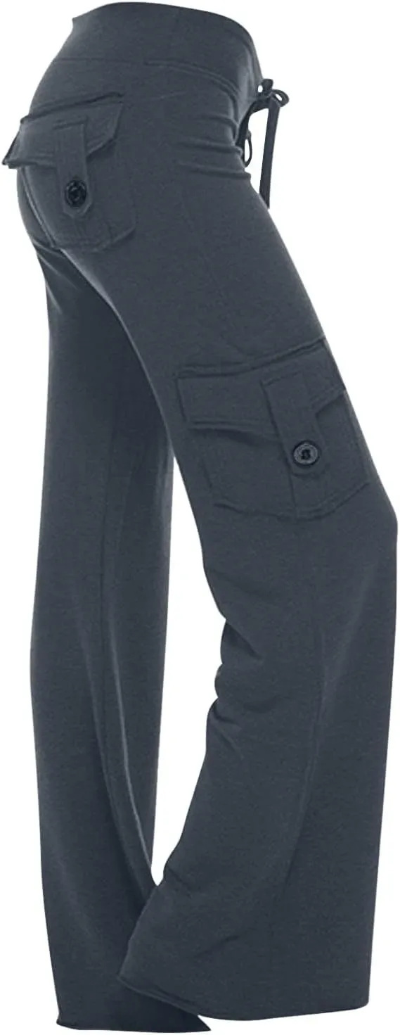 Yoga Flare Leggings for Women High Waisted Yoga Casual Pants Workout Leggings Cargo with Pockets Bootcut Yoga Pants
