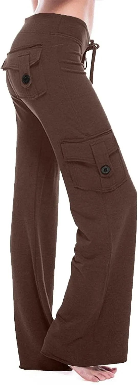 Yoga Flare Leggings for Women High Waisted Yoga Casual Pants Workout Leggings Cargo with Pockets Bootcut Yoga Pants