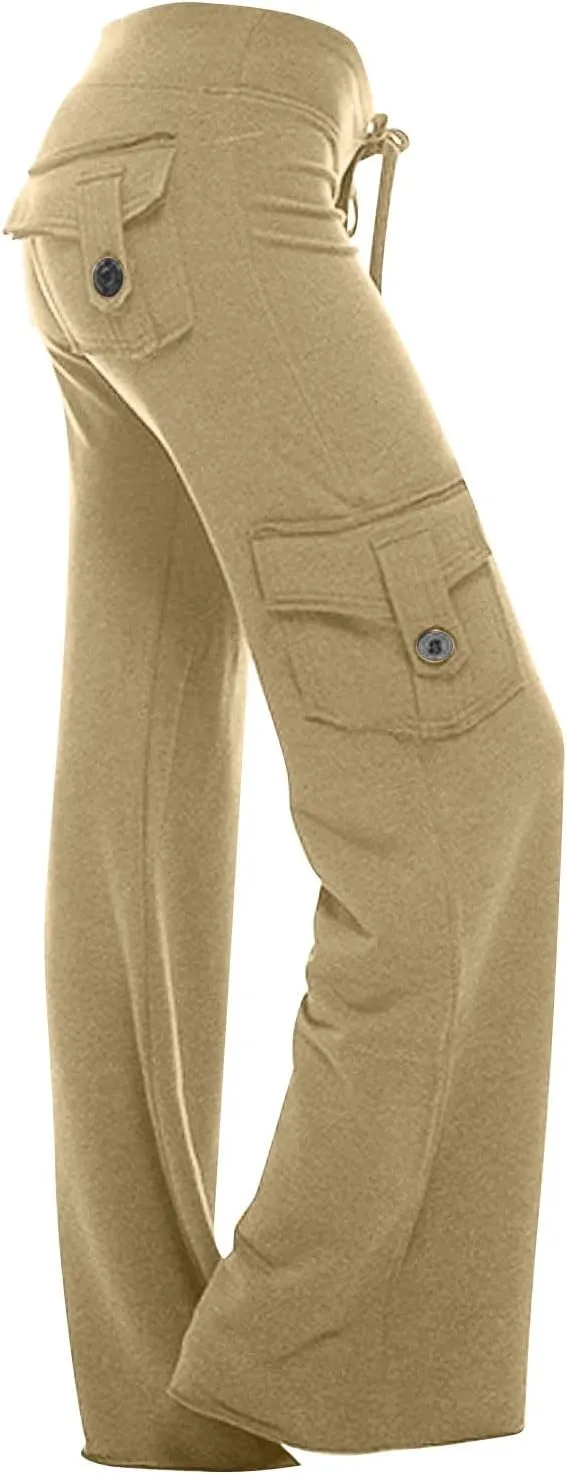 Yoga Flare Leggings for Women High Waisted Yoga Casual Pants Workout Leggings Cargo with Pockets Bootcut Yoga Pants