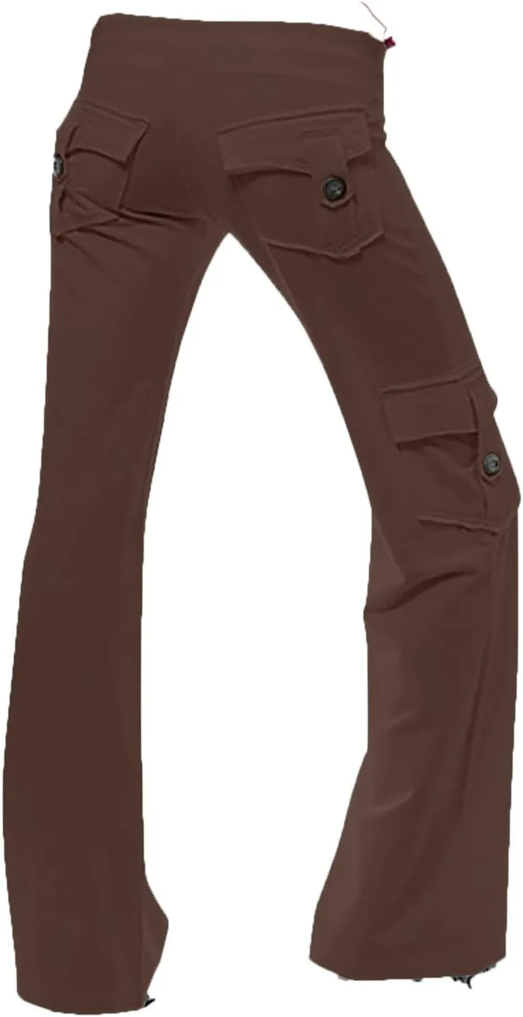 Yoga Flare Leggings for Women High Waisted Yoga Casual Pants Workout Leggings Cargo with Pockets Bootcut Yoga Pants
