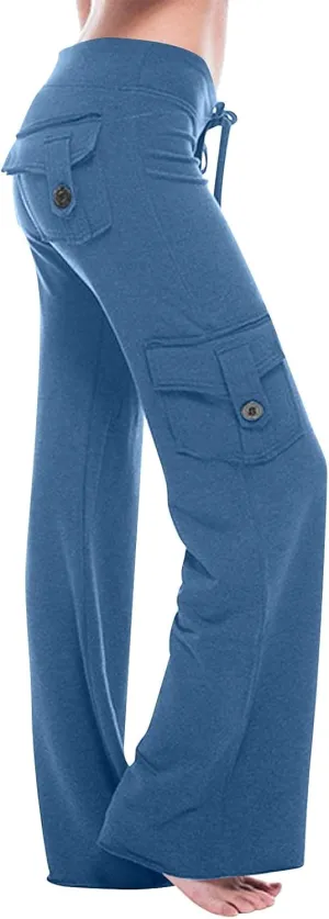 Yoga Flare Leggings for Women High Waisted Yoga Casual Pants Workout Leggings Cargo with Pockets Bootcut Yoga Pants