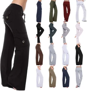 Yoga Flare Leggings for Women High Waisted Yoga Casual Pants Workout Leggings Cargo with Pockets Bootcut Yoga Pants