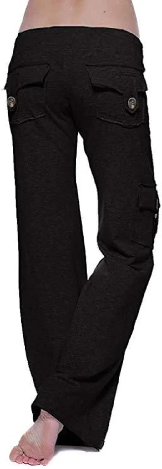 Yoga Flare Leggings for Women High Waisted Yoga Casual Pants Workout Leggings Cargo with Pockets Bootcut Yoga Pants