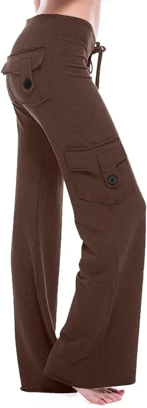 Yoga Flare Leggings for Women High Waisted Yoga Casual Pants Workout Leggings Cargo with Pockets Bootcut Yoga Pants