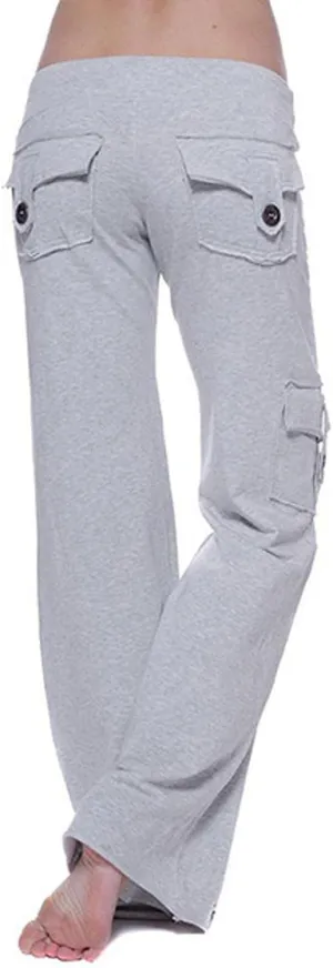 Yoga Flare Leggings for Women High Waisted Yoga Casual Pants Workout Leggings Cargo with Pockets Bootcut Yoga Pants