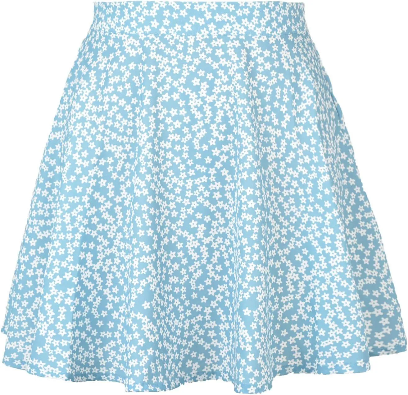 YOLAI Women Floral Printed High Waist Mini Skirt Zipper A-Line Short Skirt Summer Beach Skater Skirt