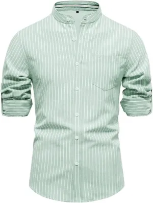 Youth Business Casual Striped Men's T-Shirt Shirt Men's Short-Sleeved Slim Lapel Shirt