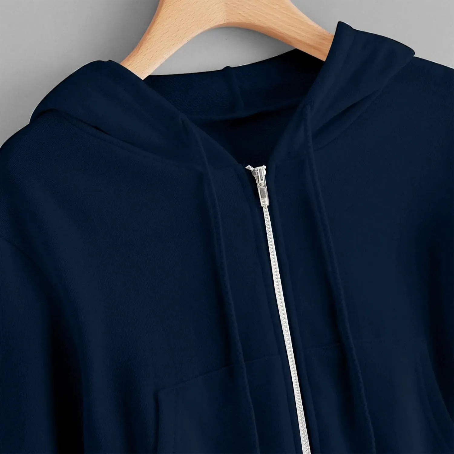 Zip Up Hoodie Women Hoodies for Teen Girls Crop Long Sleeve Sweatshirt Trendy Y2K Crop Tops Jacket with Pocket
