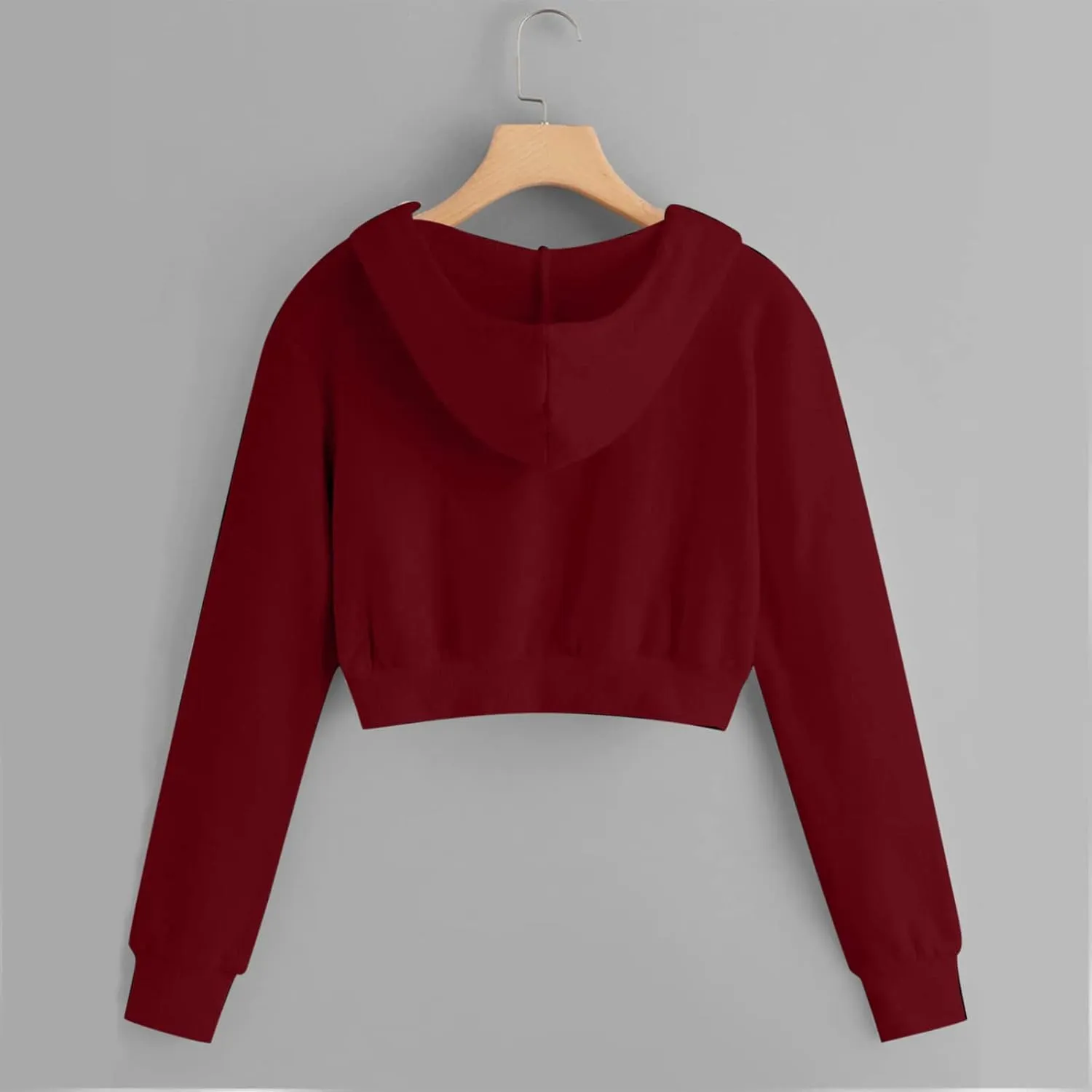 Zip Up Hoodie Women Hoodies for Teen Girls Crop Long Sleeve Sweatshirt Trendy Y2K Crop Tops Jacket with Pocket