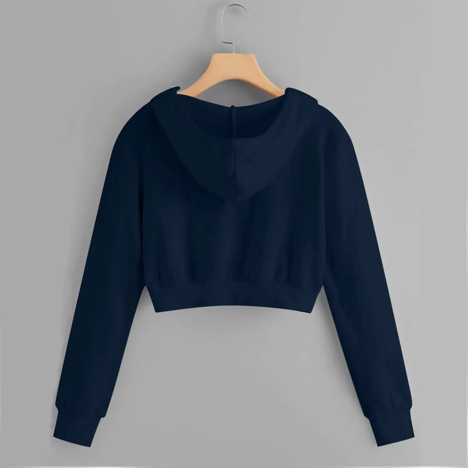 Zip Up Hoodie Women Hoodies for Teen Girls Crop Long Sleeve Sweatshirt Trendy Y2K Crop Tops Jacket with Pocket