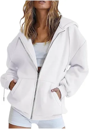 Zip Up Hoodie Women Women's Full Zip Up Hoodie Long Sleeve Hooded Sweatshirts Pockets Jacket Coat for Women