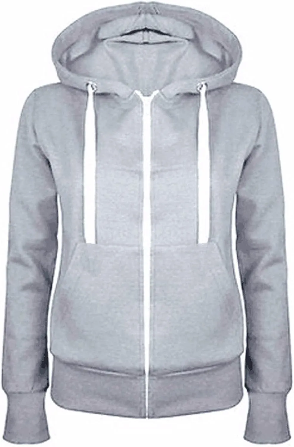 Zip Up Hoodies for Women 2024 Fall Long Sleeve Solid Color Sweatshirt Oversized Hooded Crewneck Outwear with Pockets