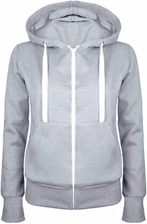 Zip Up Hoodies for Women 2024 Fall Long Sleeve Solid Color Sweatshirt Oversized Hooded Crewneck Outwear with Pockets