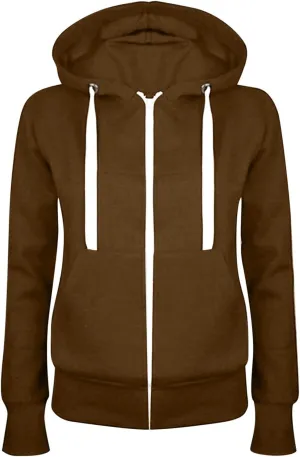 Zip Up Hoodies for Women 2024 Fall Long Sleeve Solid Color Sweatshirt Oversized Hooded Crewneck Outwear with Pockets