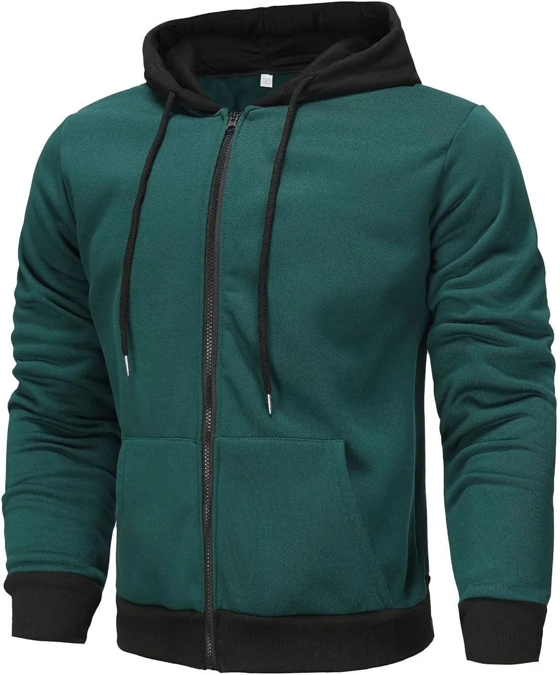 Zip Up Jacket Hoodie for Men Slim Fit Lightweight Hoodie With Pocket Long Sleeve Full-Zip Hooded Sweatshirt Jacket